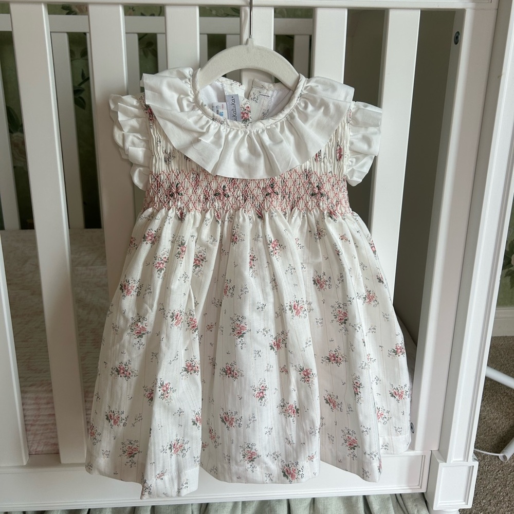 Floral White Kids Dress
